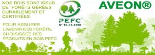 AVEON, PMS-285, Parpaing Madrier Sandwich, Parpaing Bois massif, liège noir expansé pur, Bois Douglas, PEFC, forêts gérées durablement,